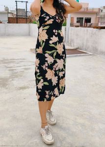 Floral Slit Midi Dress