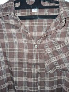 Classic Brown Plaid Long Sleeve Shirt