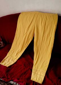 Yellow salwar with Lace Detail