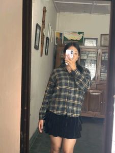 Cozy Plaid Flannel Shirt freesize