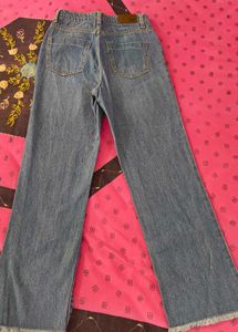 flared blue jeans