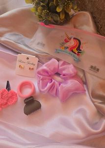 5 Cute Unicorn & Bow Hair Accessories Set
