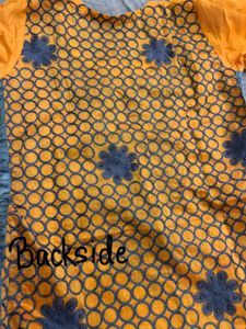 Bright Mustard Yellow Suit with Grey Embroidery