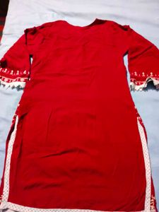 Elegant Red Embroidered Kurta