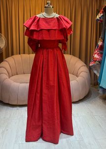 Stunning Red Ruffled Gown