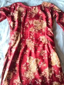 Red Floral Print kurti