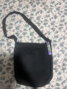 Black Canvas Crossbody Bag