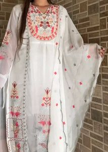 White Embroidered Kurta Set with Dupatta