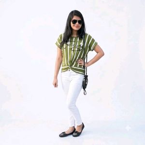 Keep Smiling Striped Twist Top