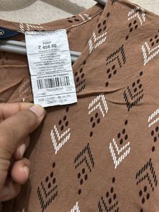 Brown Print Midi Dress