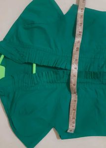 Green Ruffle Pure Cotton Front Blouse
