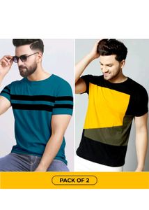 New Round Neck Cotton Blue T Shirt