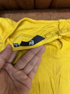Bright Yellow Ruffled Sleeve Top