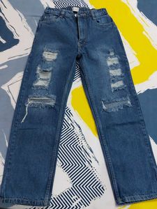 Stylish Ripped Blue Jeans