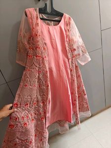 Elegant Pink Kurta Set with Jacket
