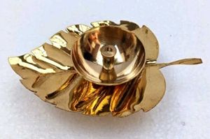 Brass Leaf Diya Lamp