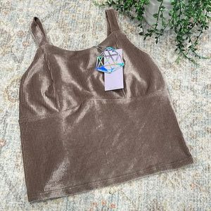 Brown Velvet Corduroy Top