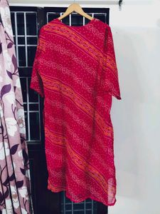 Pink Bandhej 3 pcs Set