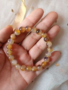 Grey Agate Crystal Bead Bracelet