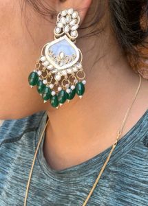 Elegant Emerald Green Dangle Earrings