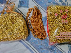 Golden Metallic Beads for Jewellery Making