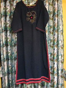 Elegant Navy Blue Embellished Kurta