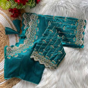Stunning Teal Embroidered Blouse