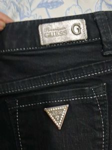 Guess Black Denim Mini Skirt