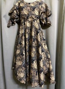 Bohemian Print Puff Sleeve Dress