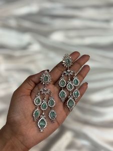 Noor-e-Mint Silver AD Choker Set 😍✨