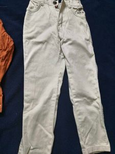 Kids Orange Shirt and Cream Pants Set
