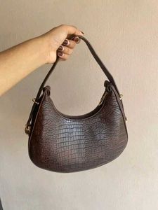 Stylish Croc-Embossed Hobo Bag