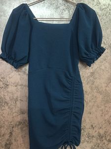 Chic Ruched Puff Sleeve Dress