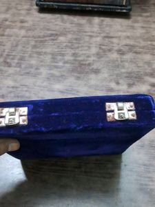 Vintage Blue Velvet Jewelry Box
