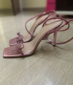 Aldo Pink Metallic Bow Heels