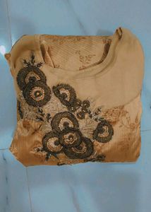 Elegant Gold Embroidered Gown