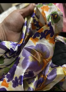 Floral Print Mini Dress with Black Belt