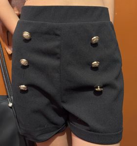 Chic Black Button Shorts