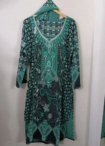 pashmina Printed Kurta Set with Dupatta