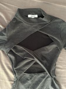 Ribbed Cut-Out Bodycon Dress