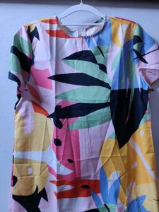 Colorful Abstract Print A-Line Dress