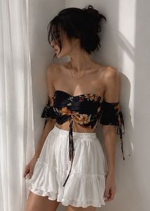 Boho Floral Print Off-Shoulder Top
