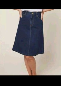 Classic Dark Wash Denim Skirt