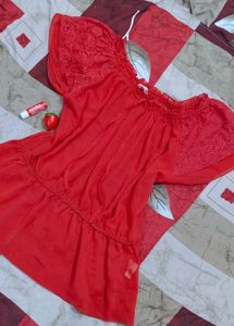 Chic Rust-Colored Peplum Top