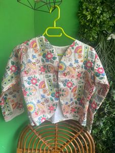 Vibrant Floral Print Ethnic Jacket