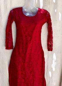 Elegant Red Lace Kurta