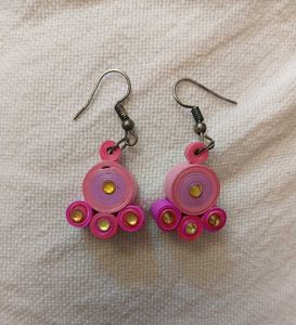 Handmade Pink Quilled Earrings