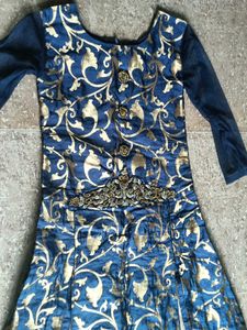 Blue Floral Print Lehenga Choli Set
