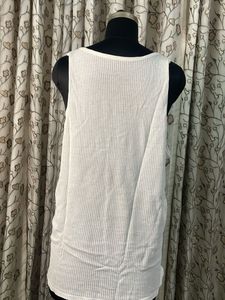 White Sleeveless Tank Top