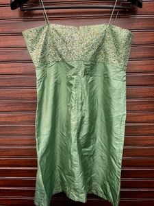 Stunning Green Sequin Strapless Dress